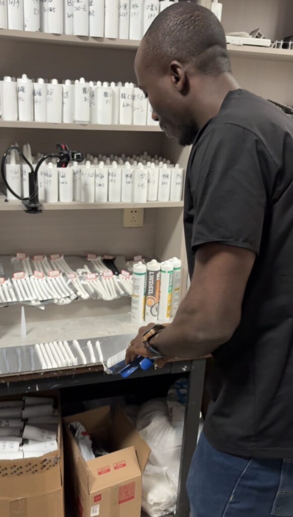 Customer reviewing finished ARMIX products
